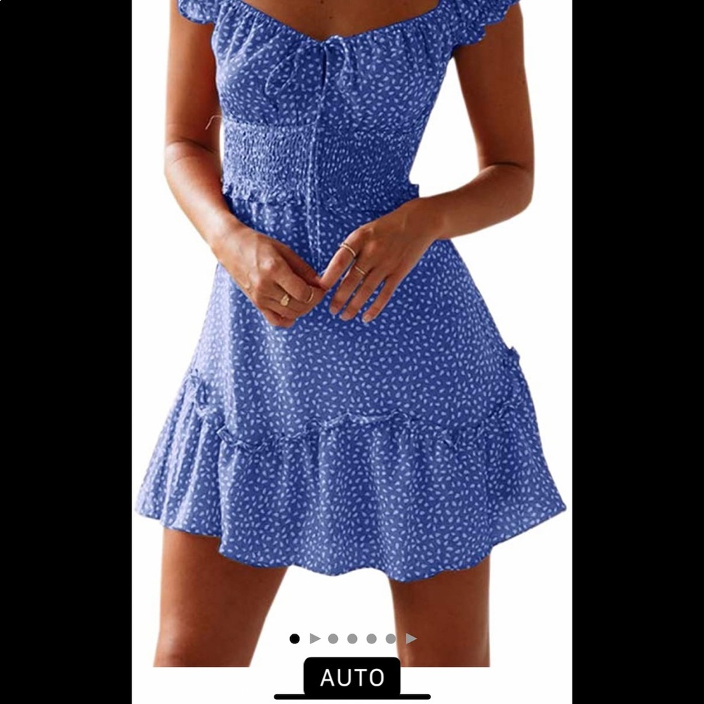 Summer Ruffle Sleeve Sundress Mini Dress XL